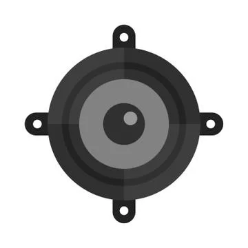 Car speaker icon, flat style Stock Illustration