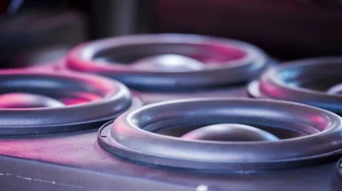 Car Speakers Diffusers Moving With Sound Stock Footage 44098043