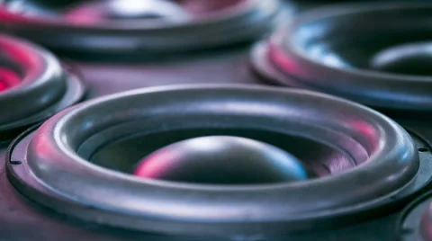 Car Speakers Diffusers Moving With Sound Stock Footage 52273589