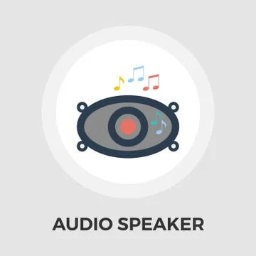 Car speakers flat icon Stock Illustration