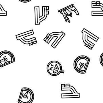 Car speed auto race vector seamless pattern Stock Illustration