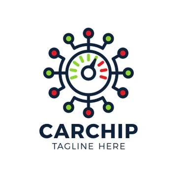 Car speed chip Technology Logo Template Design Vector, Emblem, Design Concept Stockillustratie