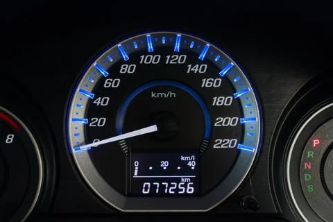 Car Speed Dashboard, with LED display Stock Photos