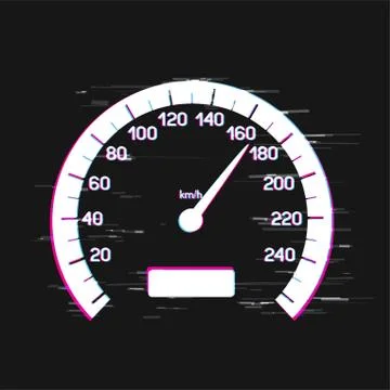 Car speed interface glitch design Stock Illustration