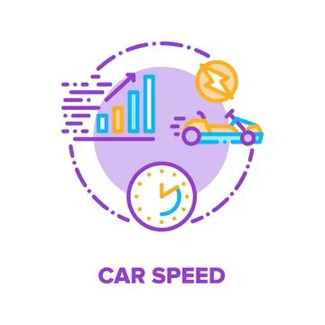 Car Speed Race Vector Concept Color Illustration Stock Illustration