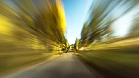 The Car is Speeding Along the Road Outside the City. Stock Footage 337388054