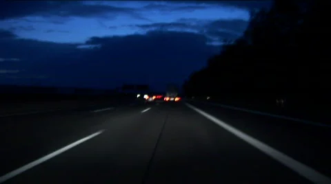 Car Speeding through german highway (Time Lapse) Stock Footage