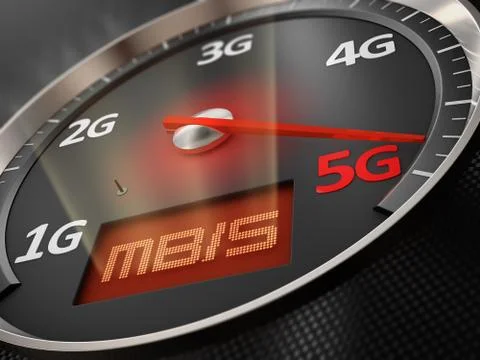 Car speedometer 5G Stock Illustration