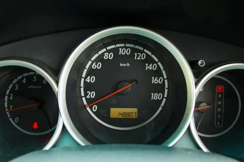 Car speedometer close-up, speedometer Stock Photos