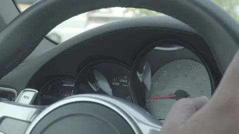 Car speedometer closeup. Car interior. Stock Footage 136393024