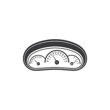 Car speedometer dashboard isolated monochrome icon Stock Illustration