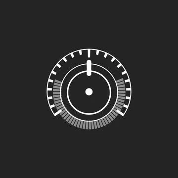 Car speedometer dashboard, monochrome gray scale, circle digital gauge, vector Stock Illustration