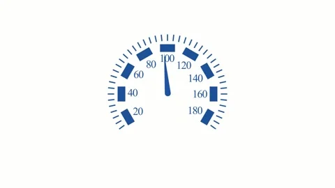 Car speedometer dial with needle pointing minimalist animation Stock Footage 337181551