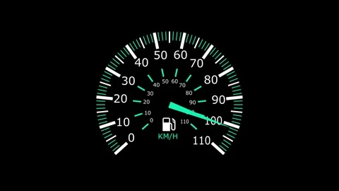 Car Speedometer Display Animation, Animated Speedometer Dashboard Gauge Video stock 311718588