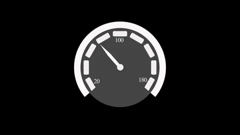 Car speedometer gauge with a needle showing high speed animation Stock Footage 337181596
