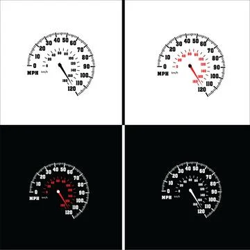 Car speedometer gauges set. Stock Illustration