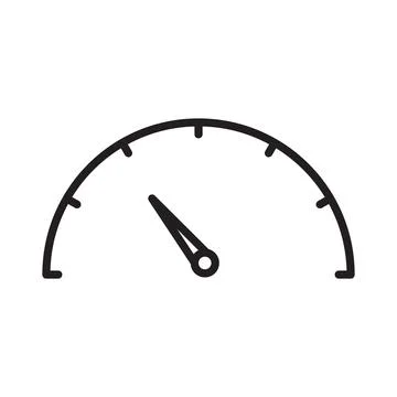 Car speedometer icon Black line art vector logo Illustrazione stock