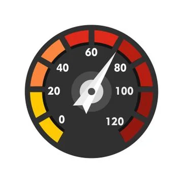 Car speedometer icon, flat style 스톡 일러스트