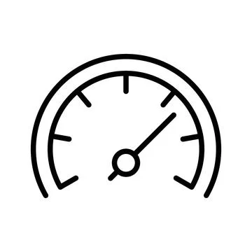 Car speedometer icon linear logo mark in black and white Stock-Illustration