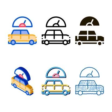 Car speedometer icon vector outline simplified Stock Illustration