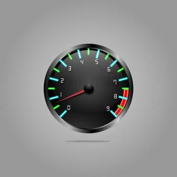 Car speedometer with illumination Illustrazione stock