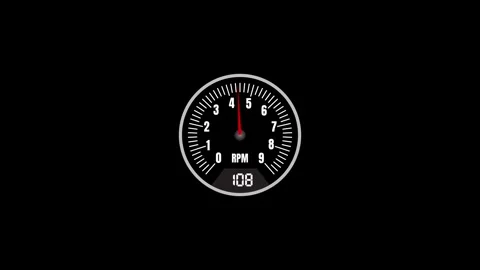 Car speedometer indicator scale animation isolated on black background Vidéo 333003100
