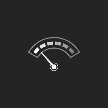 Car speedometer, monochrome gray scale semicircle digital gauge, vector 스톡 일러스트