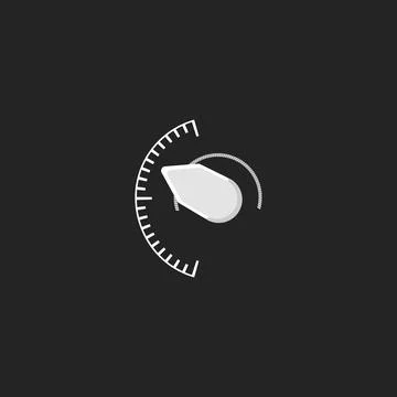 Car speedometer, monochrome gray scale semicircle digital gauge, vector Illustrazione stock