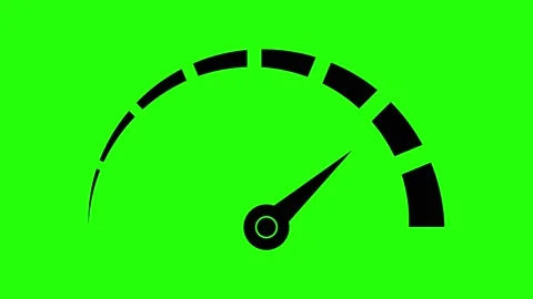 Car Speedometer Needle Swing Icon on Green Background Stock Footage 308664467