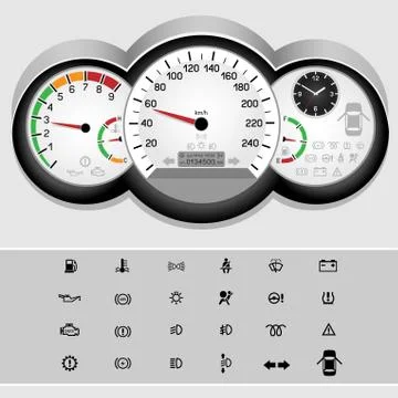 Car speedometer panel Stock Illustration