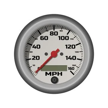 Car speedometer in realistic style. Measuring instrument of retro auto Stock Illustration