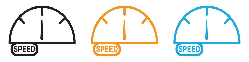 Car speedometer vector logo set collection for web app ui Stock Illustration