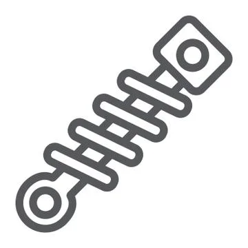 Car spring line icon, auto and repair, absorber sign, vector graphics, a linear Stock Illustration