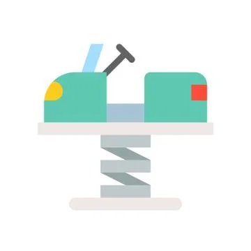 Car spring rider vector icon, amusement park related flat style Ilustración de archivo