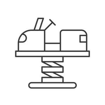 Car spring rider vector icon, amusement park related line style Ilustración de archivo