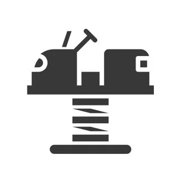 Car spring rider vector icon, amusement park related solid style Ilustración de archivo