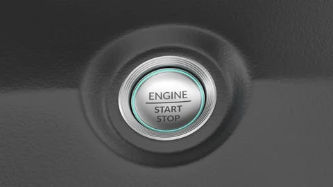 Car start stop button Stock Footage 347682233