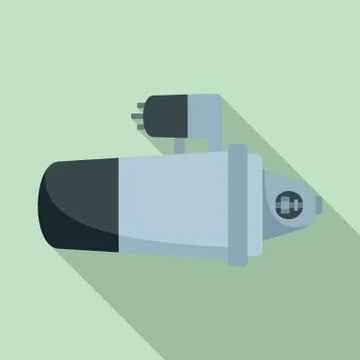 Car starter icon, flat style Stock Illustration