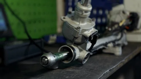 Car steering rack comes out of the case showing the insides and how it works Stock Footage 281582593