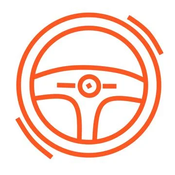 Car steering vector icon in red Stock Illustration