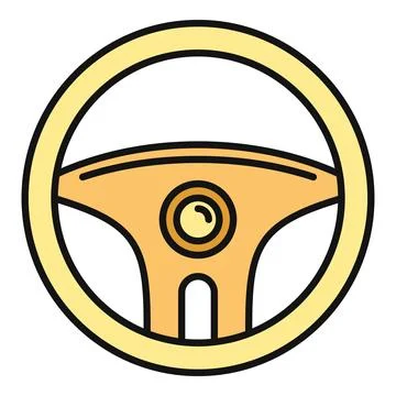 Car steering wheel controlling driving vehicle navigation Illustrazione stock