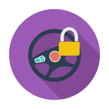 Car Steering Wheel flat icon. Stock Illustration