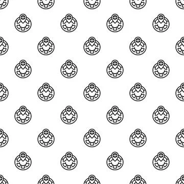 Car steering wheel gps navigation location pin pattern Stock Illustration