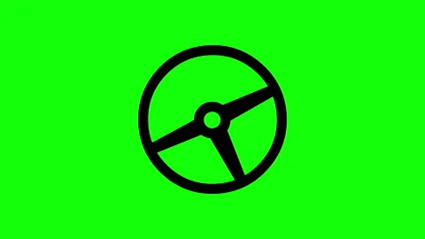 Car Steering Wheel Icon Animation, Driving Concept, Green Screen 库存影片 334358770