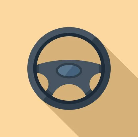 Car steering wheel icon flat vector. Auto sport Illustration