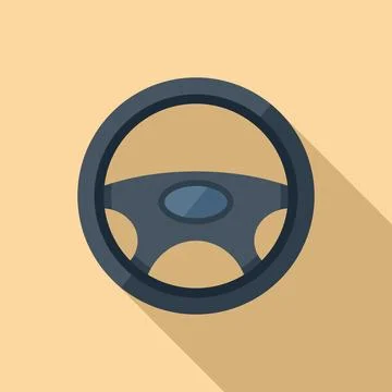 Car steering wheel icon flat . Auto sport Illustration