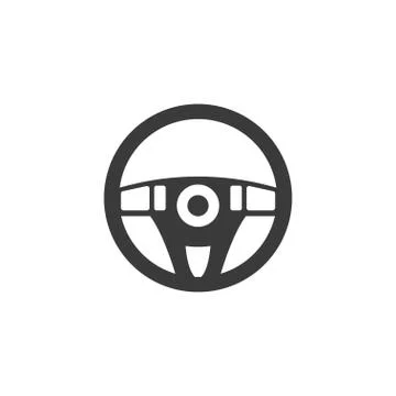 Car steering wheel icon. Vector illustration, flat design. Stock Illustration