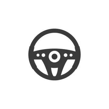 Car steering wheel icon. Vector illustration, flat design. Stock Illustration