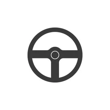 Car steering wheel icon. Vector illustration, flat design. Stock Illustration