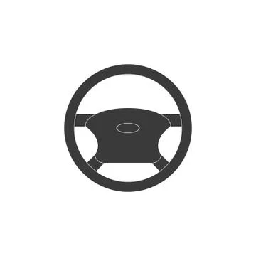 Car steering wheel icon. Vector illustration, flat design. Stock Illustration